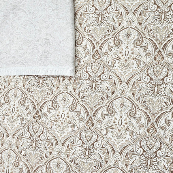 Baumwollsatin Siena Ornamente beige