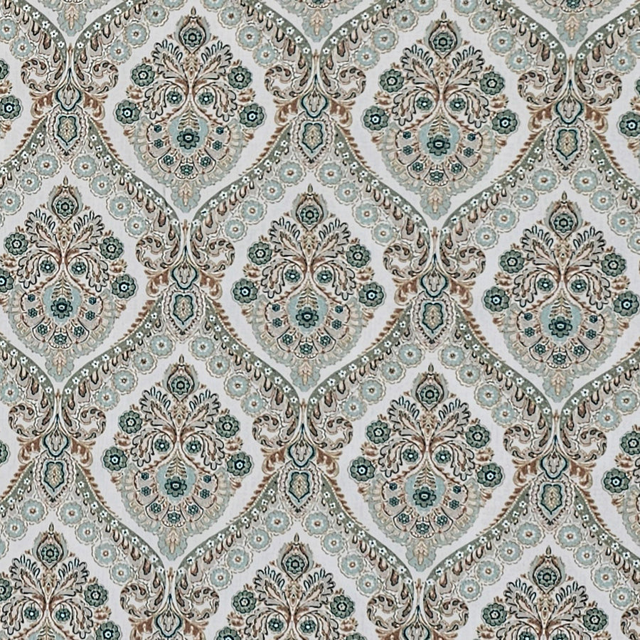 Baumwollsatin Siena Ornamente mint und beige