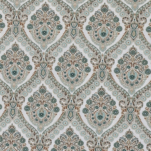 Baumwollsatin Siena Ornamente mint und beige