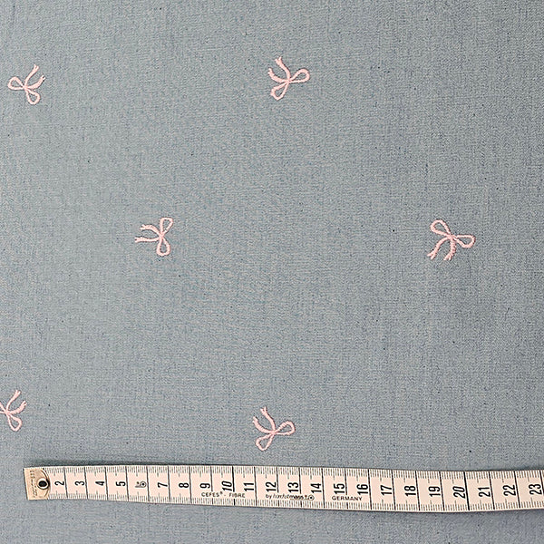 Jeansstoff Schleifen bestickt