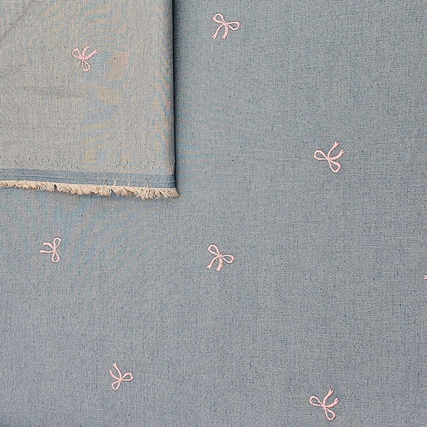 Jeansstoff Schleifen bestickt