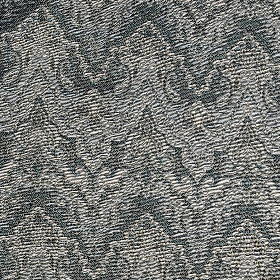 Jacquard Wellen blau und steinolive