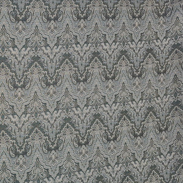 Jacquard Wellen blau und steinolive