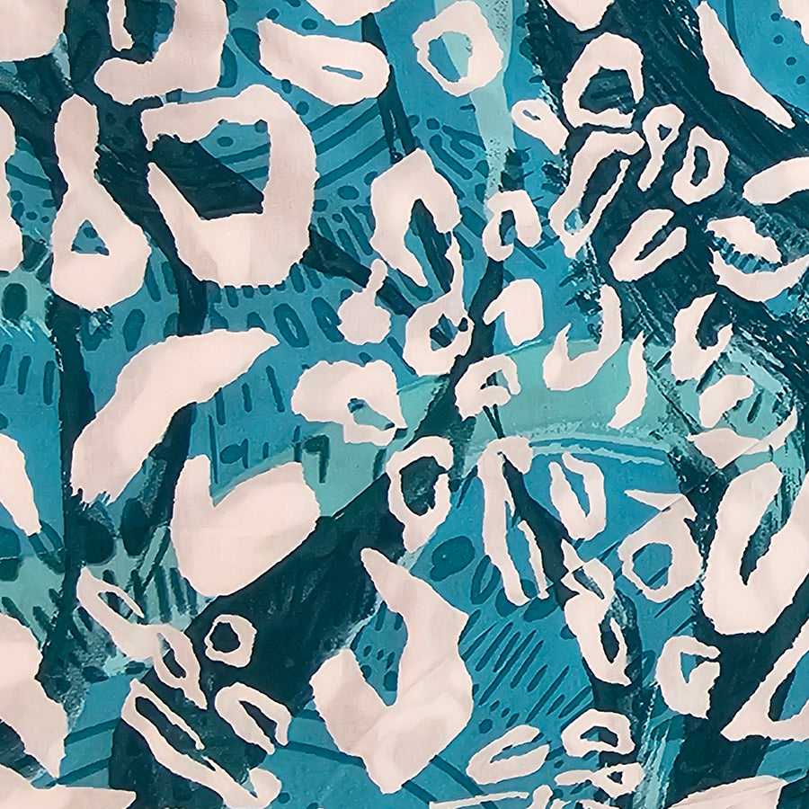 Viskose Leopard petrol