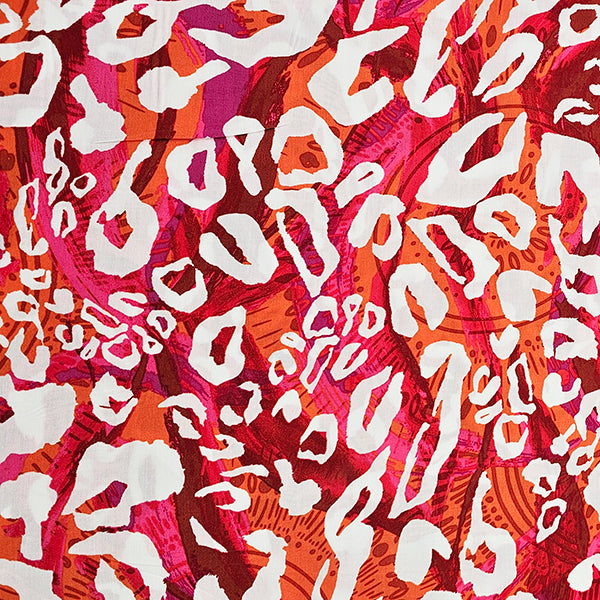 Viskose Leopard orange und pink