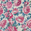 Baumwollsatin Blumen weiß und rosa
