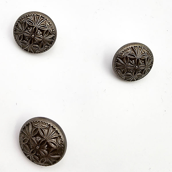 Metallknöpfe geometrische Blumen altgold 13mm