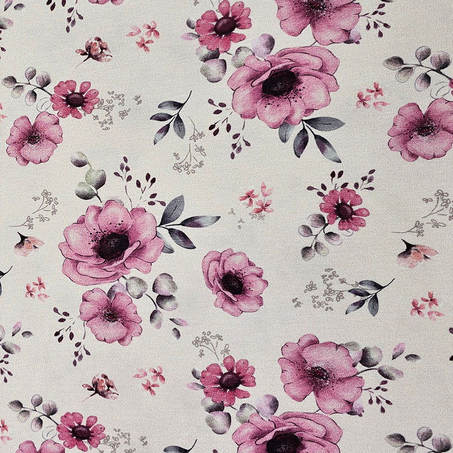 Jersey Blumen ecru
