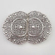 Dirndlschließe aus Metall Altsilber 53mm/80mm