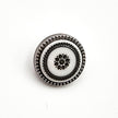 Knöpfe mit Blume grau und weiß 13mm