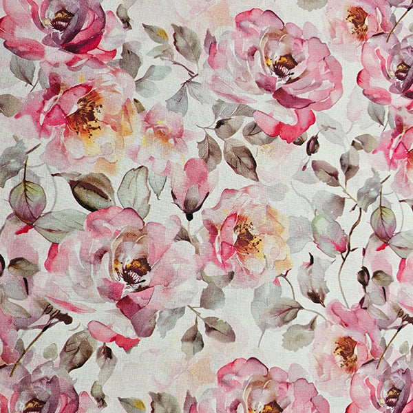 Baumwolle Rosen mit Blätter rosa