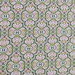 Baumwollsatin Siena Ornamente grün und rosa