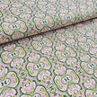 Baumwollsatin Siena Ornamente grün und rosa