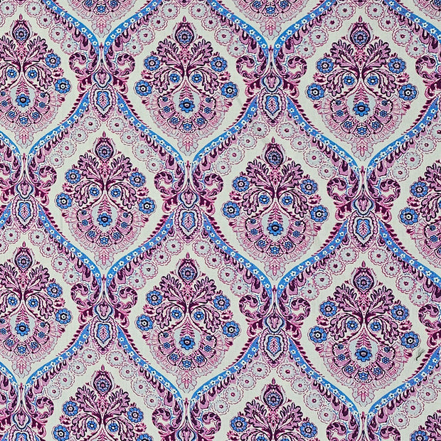 Baumwollsatin Siena Ornamente rosa, beere und blau