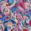Viskose Popeline Paisley blau und pink