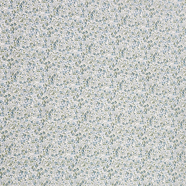 Baumwoll-Popelin Blumen hellblau und lindgrün