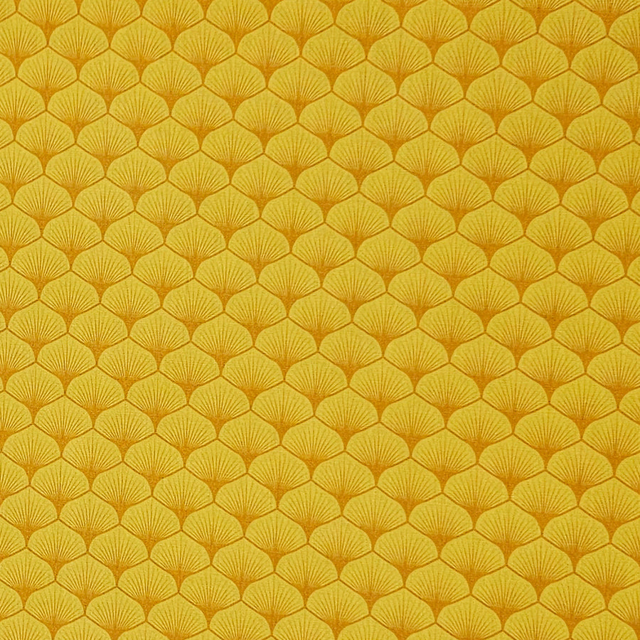Baumwoll-Popelin Blatt gelb