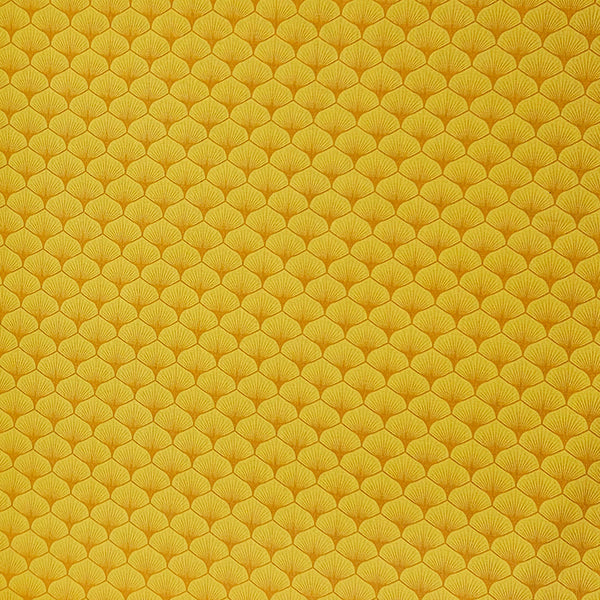 Baumwoll-Popelin Blatt gelb