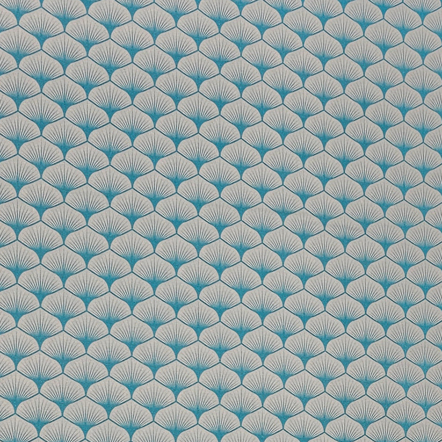 Baumwoll-Popelin Blatt hellblau
