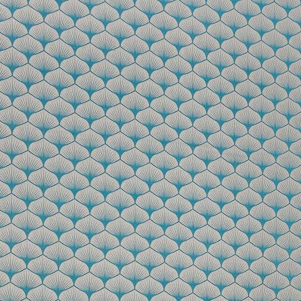 Baumwoll-Popelin Blatt hellblau
