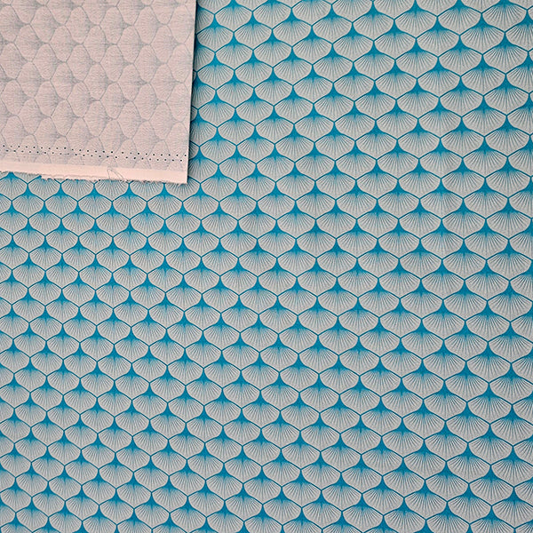 Baumwoll-Popelin Blatt hellblau