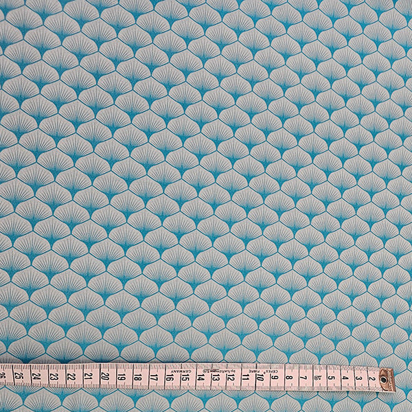 Baumwoll-Popelin Blatt hellblau