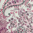 Baumwollsatin Paisley und Pflanzen rouge