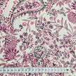 Baumwollsatin Paisley und Pflanzen rouge