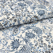 Baumwollsatin Paisley und Pflanzen blau