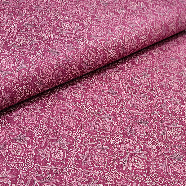 Baumwollsatin Ornamente aubergine