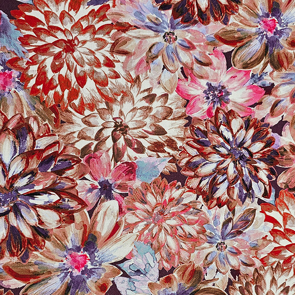 Canvas große Blumen beere und rost