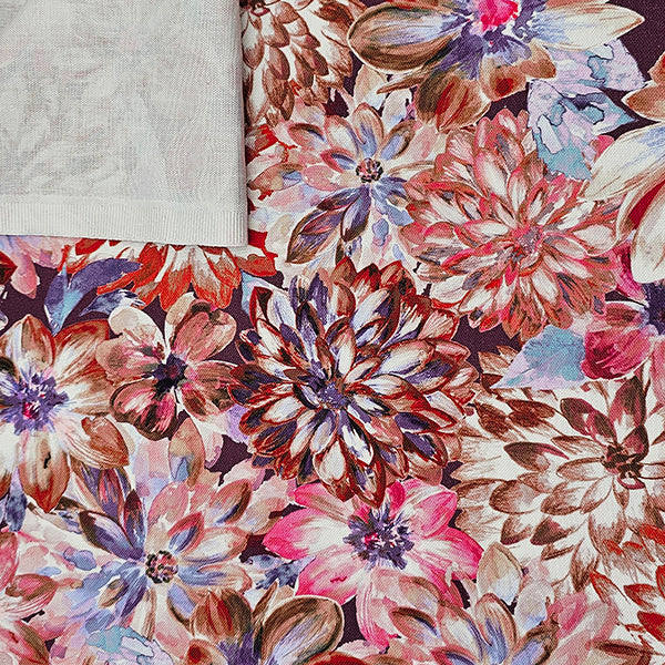 Canvas große Blumen beere und rost