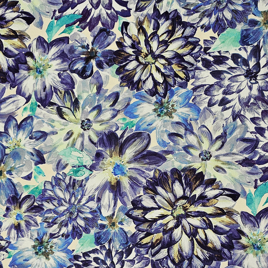 Canvas große Blumen blau