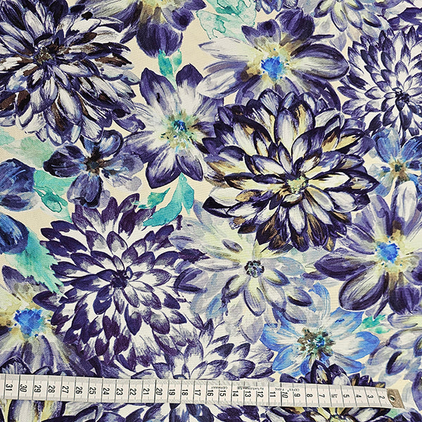 Canvas große Blumen blau