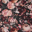 Canvas slub Blumen bordeaux