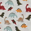 Musselin Baumwolle Dinosaurier wollweiß