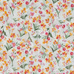 Baumwolle Stickerei Blumen orange und pink