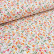 Baumwolle Stickerei Blumen orange und pink