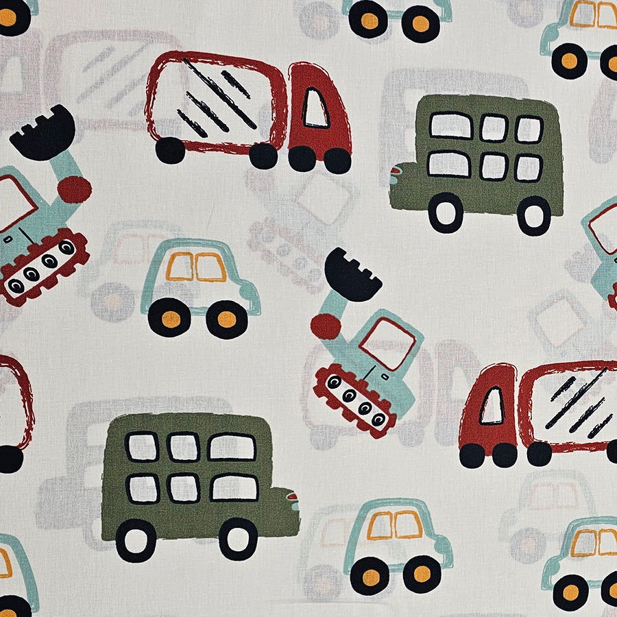 Baumwoll-Popelin Fahrzeuge wollweiß