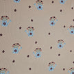 Terry Krepp Blumen beige