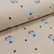 Terry Krepp Blumen beige