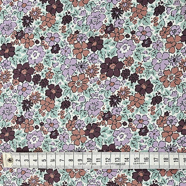 Jersey Blumen lila und flieder