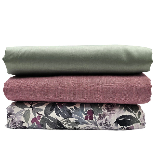 Trachten Stoffpaket mauve mit Schürze in sage