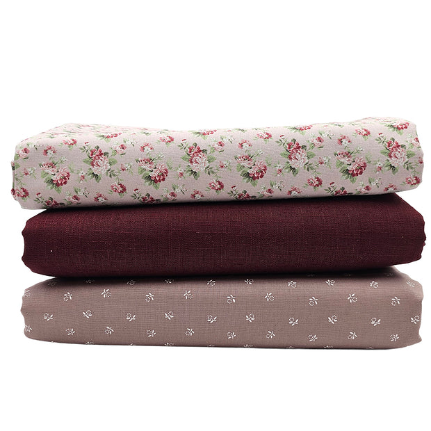 Trachten Stoffpaket bordeaux und taupe mit Schürze