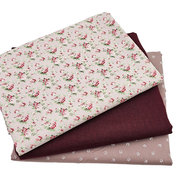 Trachten Stoffpaket bordeaux und taupe mit Schürze