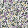 Baumwoll-Voile Blumen flieder und pastell gelb