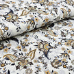 Baumwollsatin Siena Blumen senf und braun