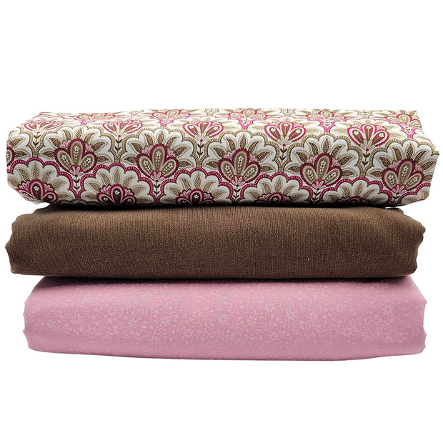 Trachten Stoffpaket Cord beige und hellrosa mit Schürze