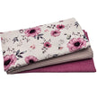 Jersey Stoffpaket Blumen ecru und Streifen mit Bündchen