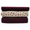Rippjersey Stoffpaket Blümchen und bordeaux mit Bündchen